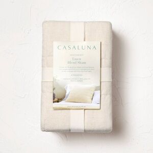 Casaluna Heavyweight Linen Blend Pillow Sham in Cream